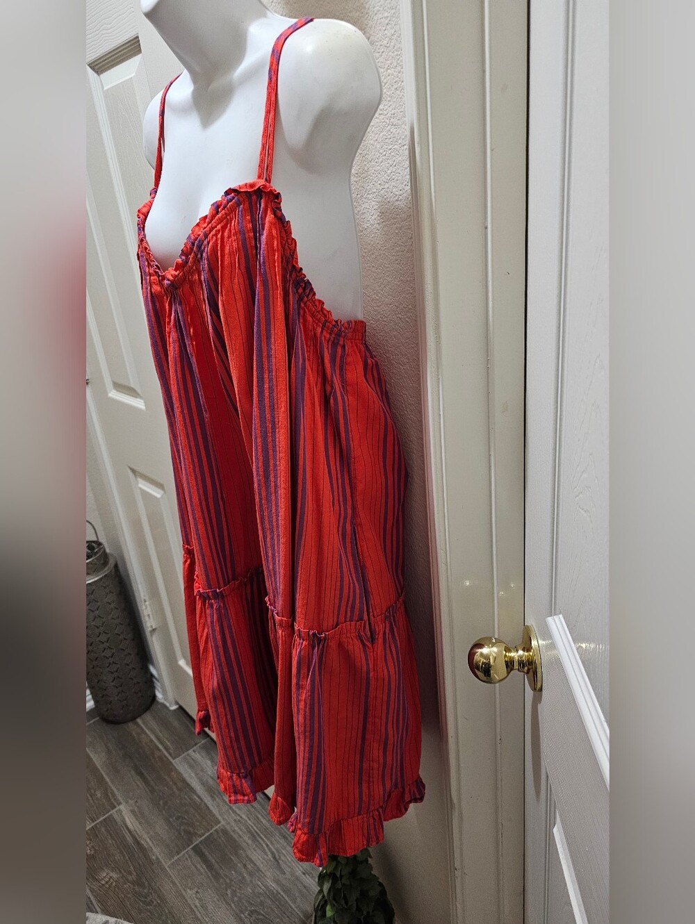 Universal Thread Bright Red-Orange and Purple Striped Summer Dress Size XL EUC - Picture 3 of 10